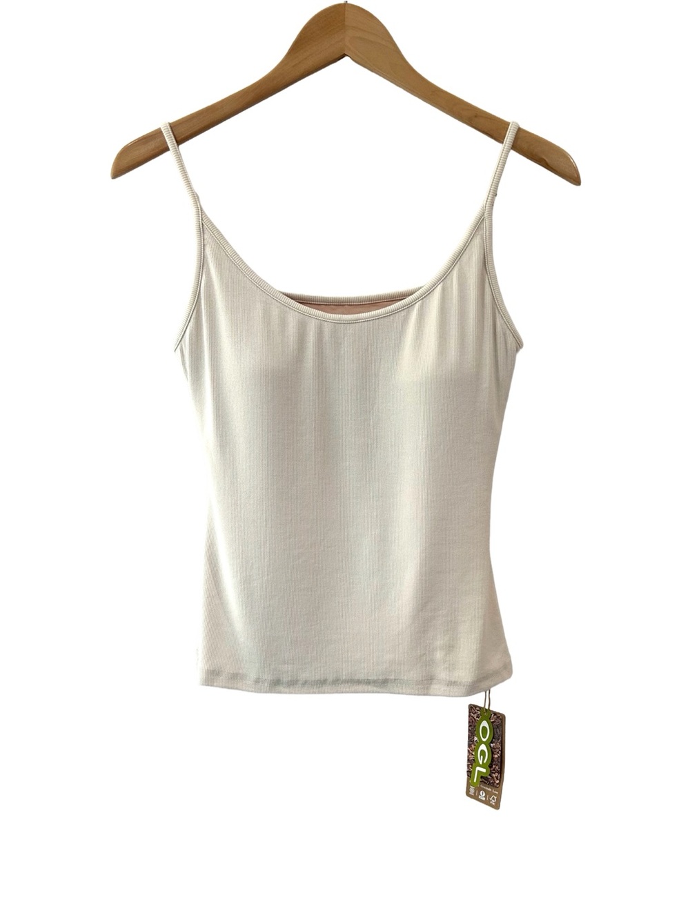 OGL Plantive Scoop Neck Spaghetti Strap Bra Tank Top Brami M gardenia NWT